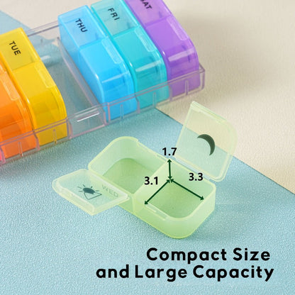 AM PM Weekly Pill Organizer – Travel-Friendly, Large Capacity & BPA-Free