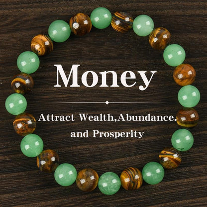 Wealth Guardian Crystal Bracelet – Aventurine & Tiger-Eye