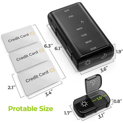 AM PM Weekly Pill Organizer – Travel-Friendly, Large Capacity & BPA-Free