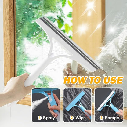 BrightSwipe 3 in 1 Window Squeegee Cleaner with Spray Bottle