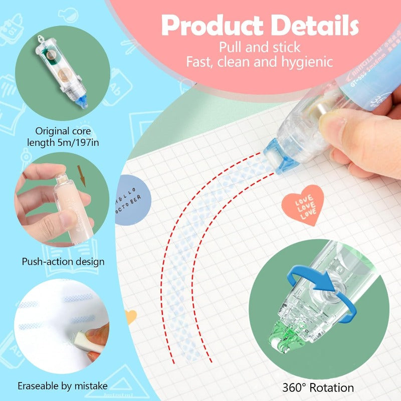 Double-Sided Glue Tape Roller Set