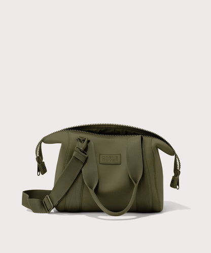 small Landon Carryall in dark green unzipped