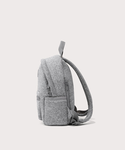 Dagne Dover small Dakota Neoprene Backpack in grey seen from the side.