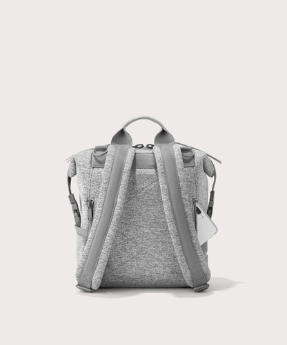 Dagne Dover small Indi Diaper Backpack in grey seen from the back.