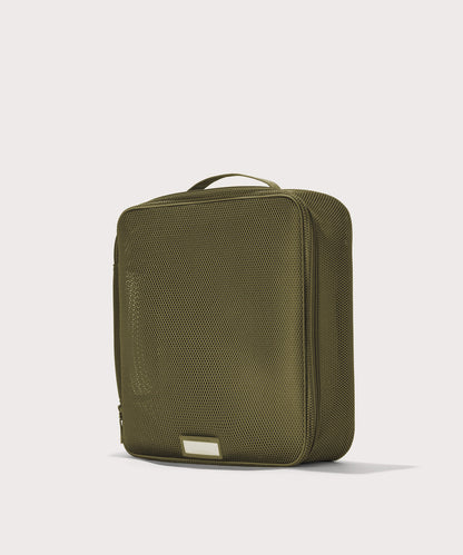 3/4 view of extra large Roma packing cube in dark green